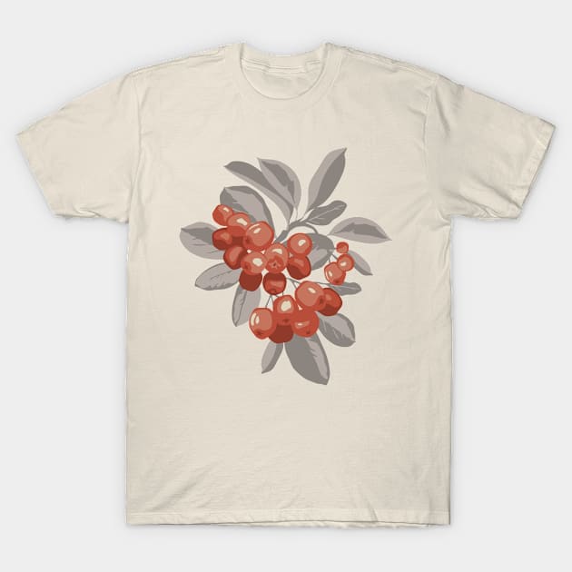 Bunch of ripe red aronia berries T-Shirt by lents